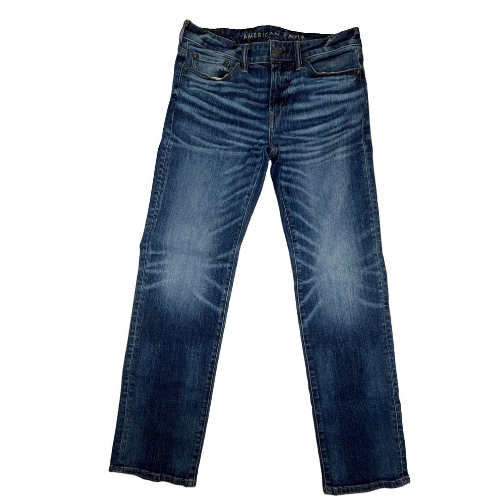 American Eagle Jeans Men's Original Straight Jeans Sz 31x32 Fit 31x31 Whiskering